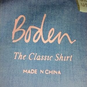 Boden Blue Button-Up Blouse
